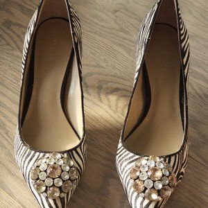 Ann Taylor Jeweled Zebra Heels size 6.5